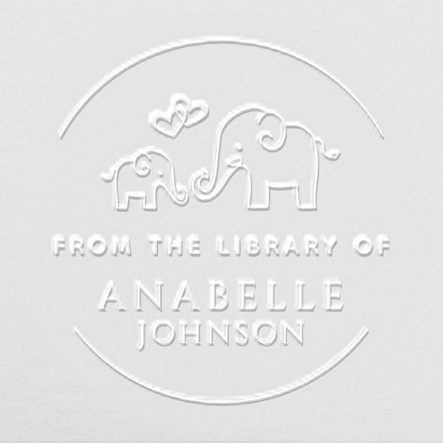 Cute Elephant Heart Custom From The Library Of Embosser (Design)