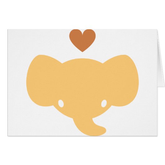Cute Elephant Heart Graphic Cards (Front Horizontal)
