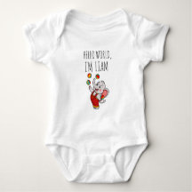 Cute Elephant Hello World Custom Baby Name Bodysui