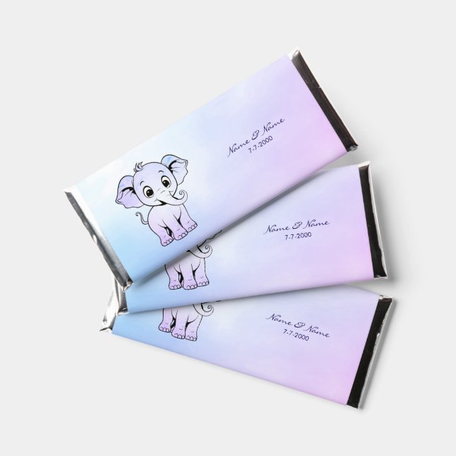 Cute Elephant Hershey Bar Favor (Front)