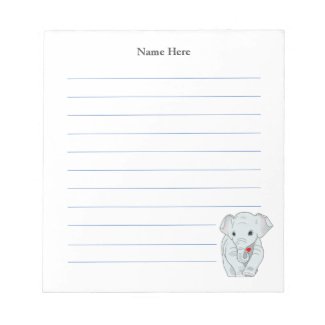 Cute Elephant Holding a Heart Lined