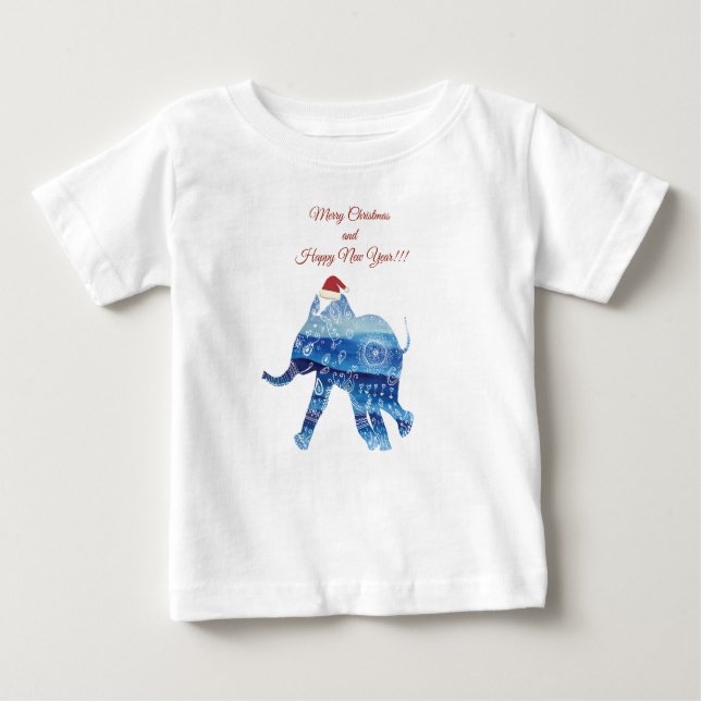 Cute Elephant Holiday Baby Shirt (Front)