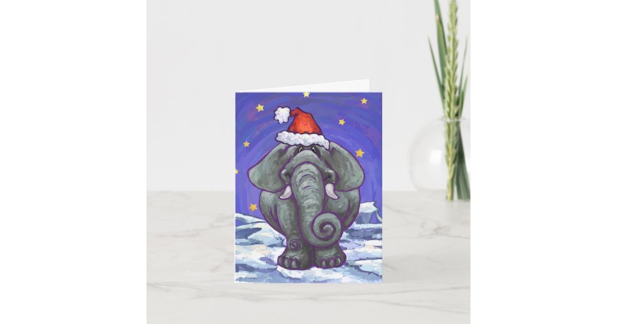 Cute Elephant Holiday Card Zazzle