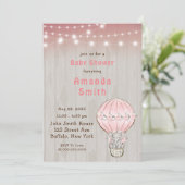 Cute Elephant Hot Air Balloon Baby Shower  Invitation (Standing Front)
