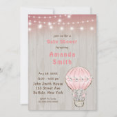 Cute Elephant Hot Air Balloon Baby Shower  Invitation (Front)