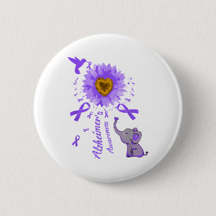 Cute Elephant I Will Remember For You Sunflower He Button