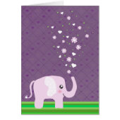 Cute elephant in girly pink & purple (Front)