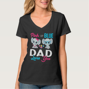 Cute Elephant Keeper Of The Gender Dad Loves You R T-Shirt