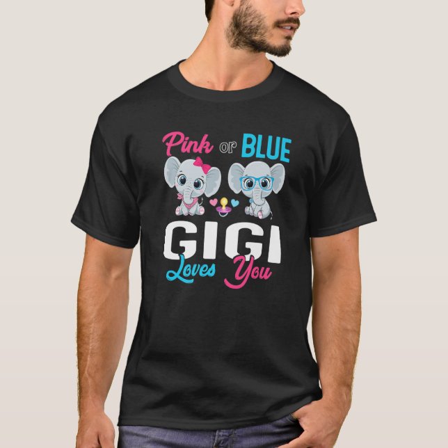 Cute Elephant Keeper Of The Gender Gigi Loves You  T-Shirt (Front)