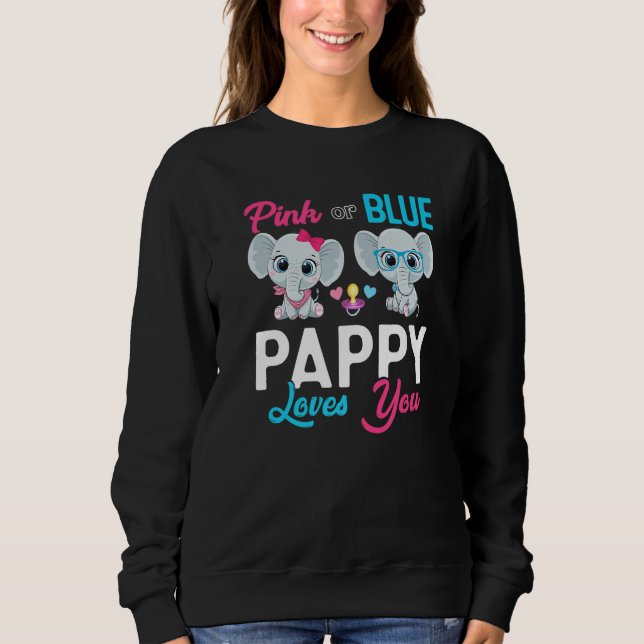 Cute Elephant Keeper Of The Gender Pappy Loves You Sweatshirt (Front)