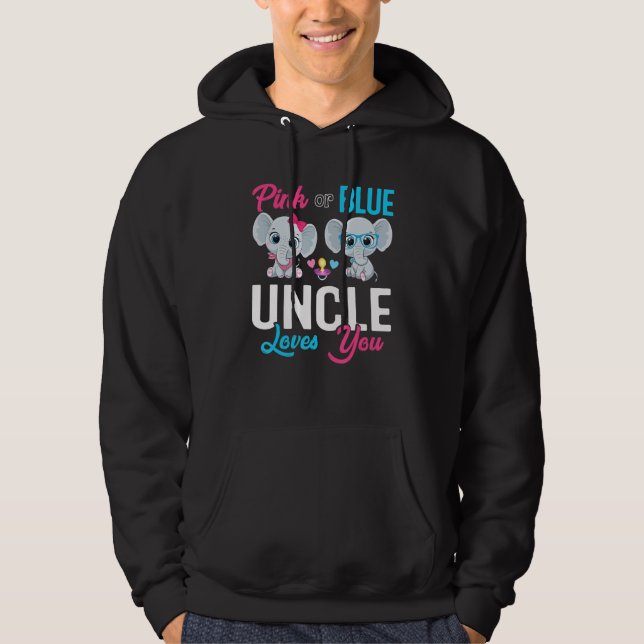 Cute Elephant Keeper Of The Gender Uncle Loves You Hoodie (Front)