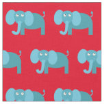 Cute Elephant Kid Baby Nursery Red Fabric