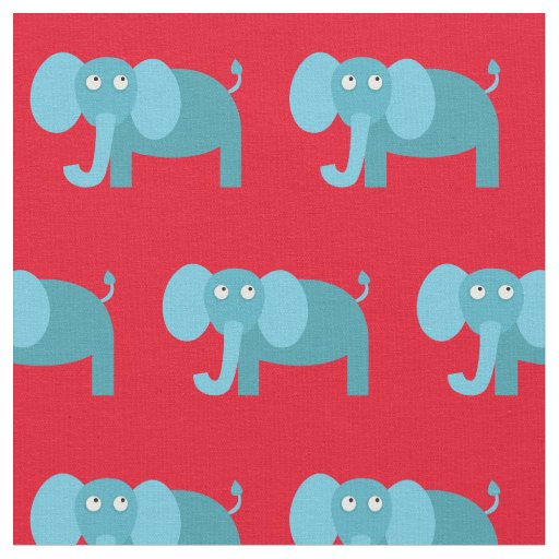 Cute Elephant Kid Baby Nursery Red Fabric