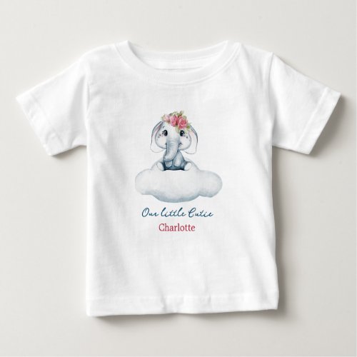 Cute Elephant Little Cutie Baby Baby T_Shirt