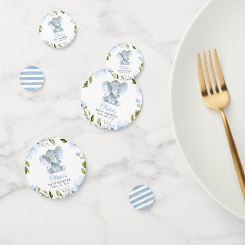 Cute Elephant Little Elephant Blue Baby Shower Confetti