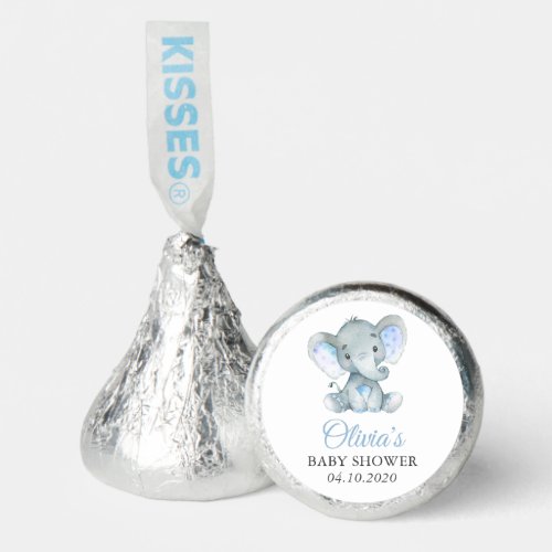 Cute Elephant Little Elephant Blue Baby Shower Hersheys Kisses