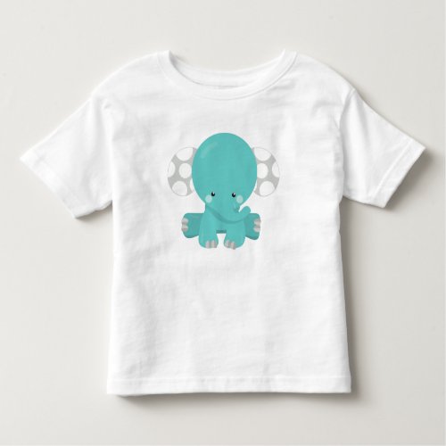 Cute Elephant Little Elephant Blue Elephant Toddler T_shirt