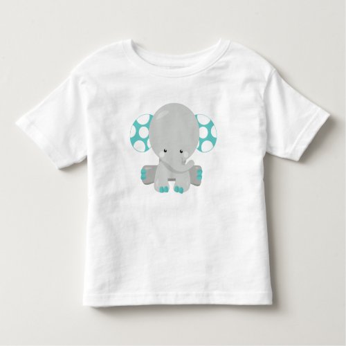 Cute Elephant Little Elephant _ Blue Gray Toddler T_shirt