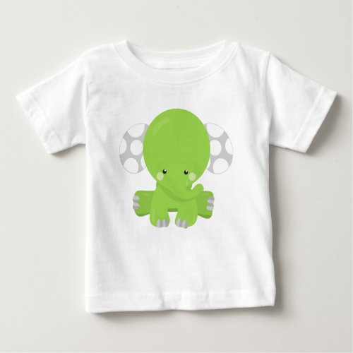 Cute Elephant Little Elephant Green Elephant Baby T_Shirt