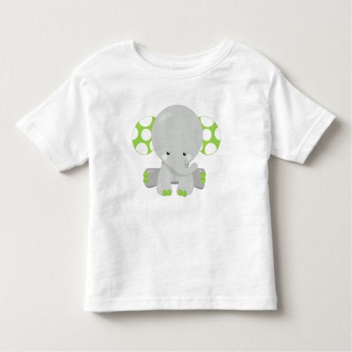 Cute Elephant Little Elephant _ Green Gray Toddler T_shirt