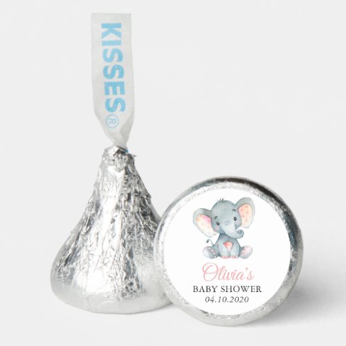 Cute Elephant Little Elephant Pink Baby Shower Hersheys Kisses