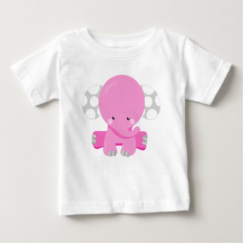 Cute Elephant Little Elephant Pink Elephant Baby T_Shirt