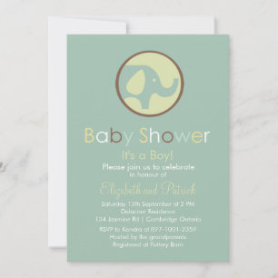 Cute Elephant Logo Baby Shower Invitation