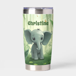 Cute elephant lovers add name insulated tumbler
