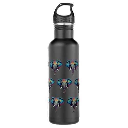 Cute Elephant low poly illustration Stainless Steel Water Bottle