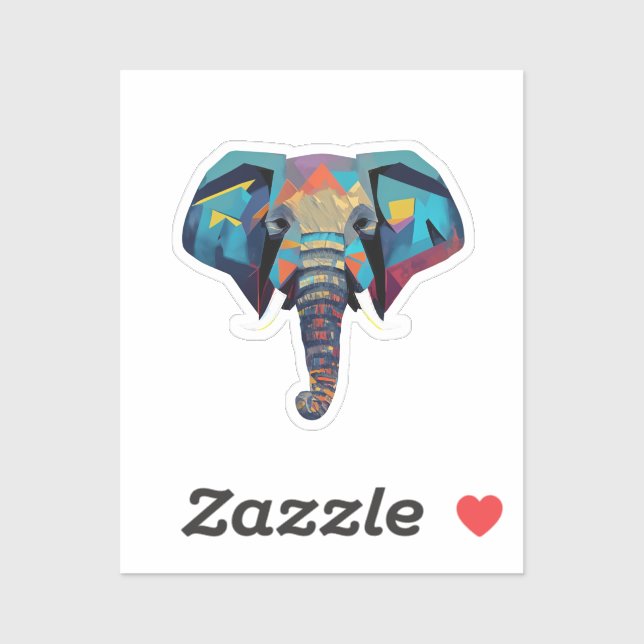 Cute Elephant low poly illustration Sticker (Sheet)