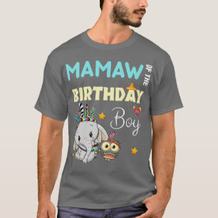 Cute Elephant Mamaw Of The Birthday Boy T-Shirt