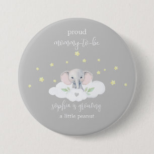 Cute Elephant Mommy to Be Baby Shower Button