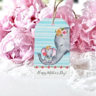 Cute Elephant Mother's Day Gift Tags