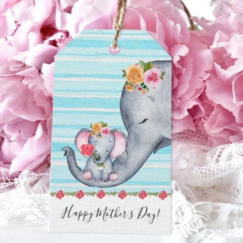 Cute Elephant Mothers Day Gift Tags