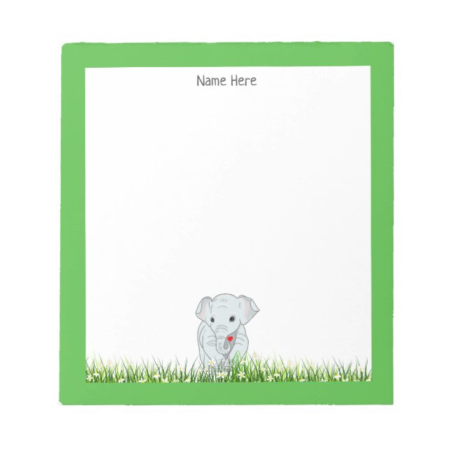 Cute Elephant Notepad (Front)