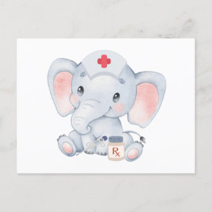 Cute Elephant Nurse Postcard