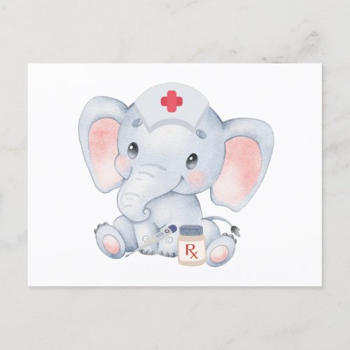 Cute Elephant Nurse Postcard
