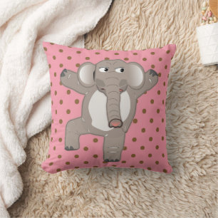 CUTE ELEPHANT NURSERY CHILDS ROOM PINK PILLOWS