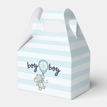 Cute Elephant ‘oh Boy’ Baby Shower Favor Box by Popcornparty at Zazzle