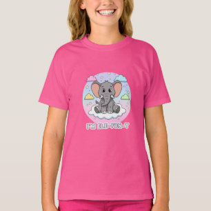 Cute Elephant on Cloud - I'm Ele-Fun-t Pun T-Shirt