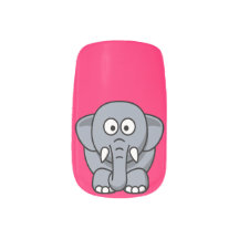 Cute Elephant on Hot Pink Background