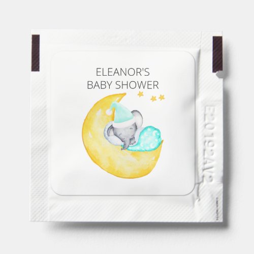 Cute Elephant on the Moon Personalized Hand Sanitizer Packet