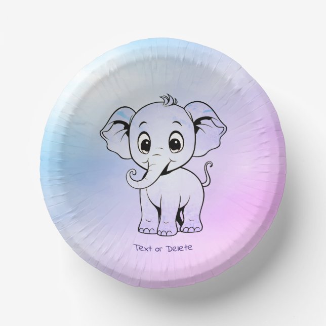 Cute Elephant Paper Bowl (Front)