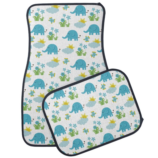 Cute Elephant Pattern car floor mats (Set)