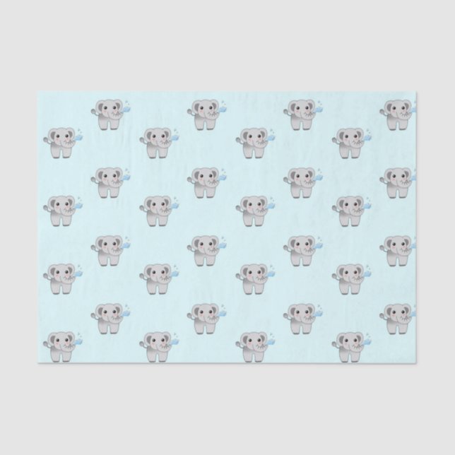 Cute Elephant Pattern Tissue Paper (Front)