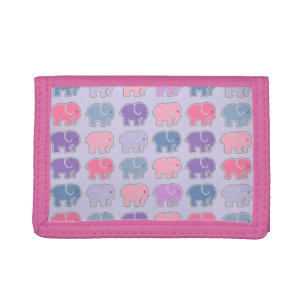 Cute Elephant Pattern Trifold Wallet