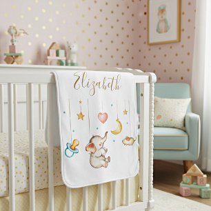 Cute Elephant personalized Baby Blanket