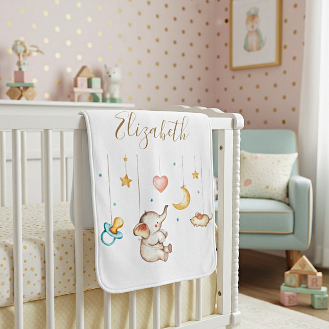 Cute Elephant personalized Baby Blanket (Creator Uploaded)