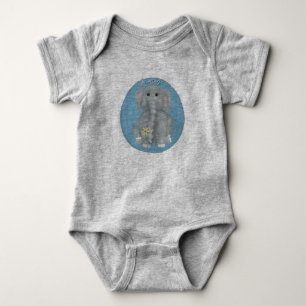 Cute Elephant Personalized Baby Bodysuit