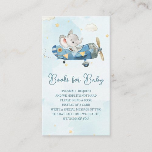 Cute Elephant Plane Adventure Books for Baby Enclosure Card